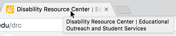 Cursoring over the browser tab reveals the full page title